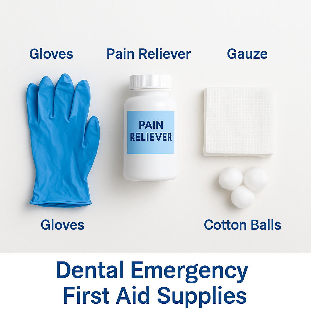 Dental emergency first aid supplies